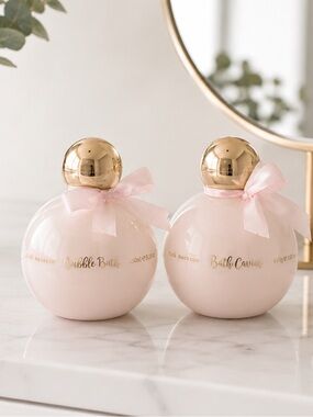Pink Macaron Bubble Bath & Bath Caviar Gift Set Spa Bath Body Duo